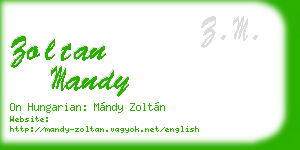 zoltan mandy business card